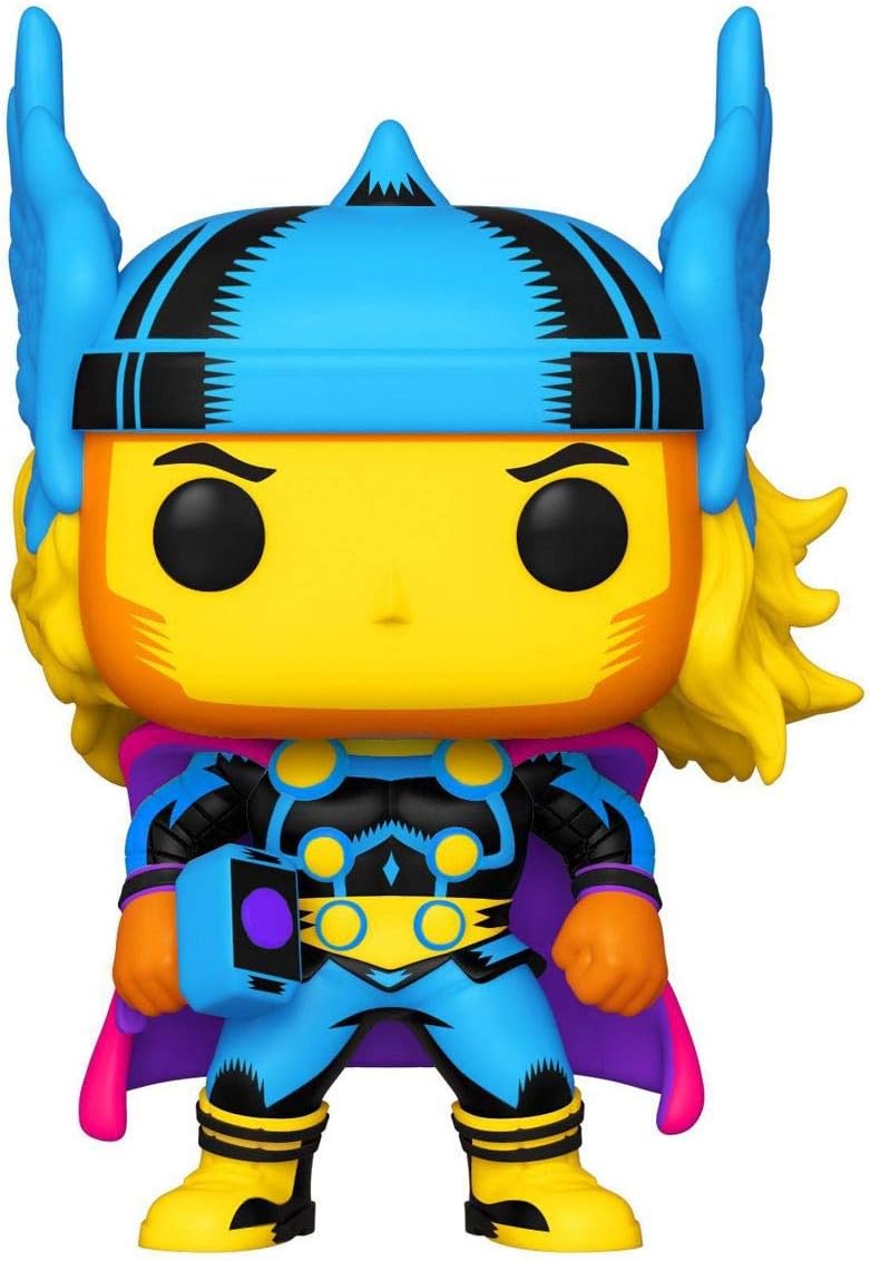 Iron Thor Strange America Blacklight Exclusive Figure Pop! Marvel Heroes Bundled with Captain Soldier + Sorcerer Dr. + Norse God + Iron Man 4 Items