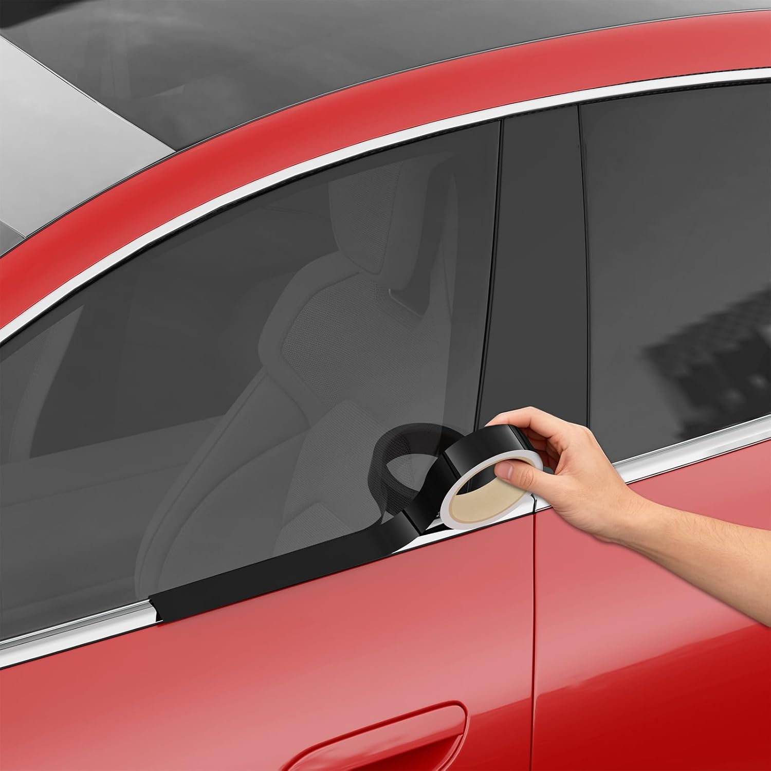 4 in x 30 ft Chrome Delete Vinyl Wrap Kit for Black Out for Window Trim, Door Edge Trim & Grille Accents (Gloss Black, 1.2 inches × 30 feet)
