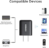 Vista 5 de UGREEN Adaptador de audio LDAC Bluetooth 6.0 para altavoces domésticos de TV, receptor Bluetooth de audio inalámbrico de alta resolución, añade