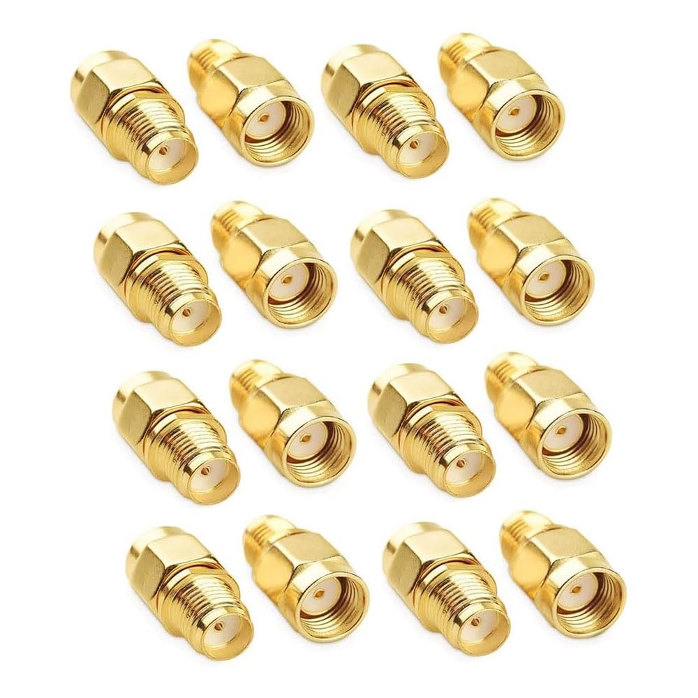CORONIR 16Pcs RF Coaxial Adapter SMA Female to RP-SMA Male Adapter for Antennas Wireless LAN Devices Coaxial Cable Signal Booster Repeaters Ham Radio