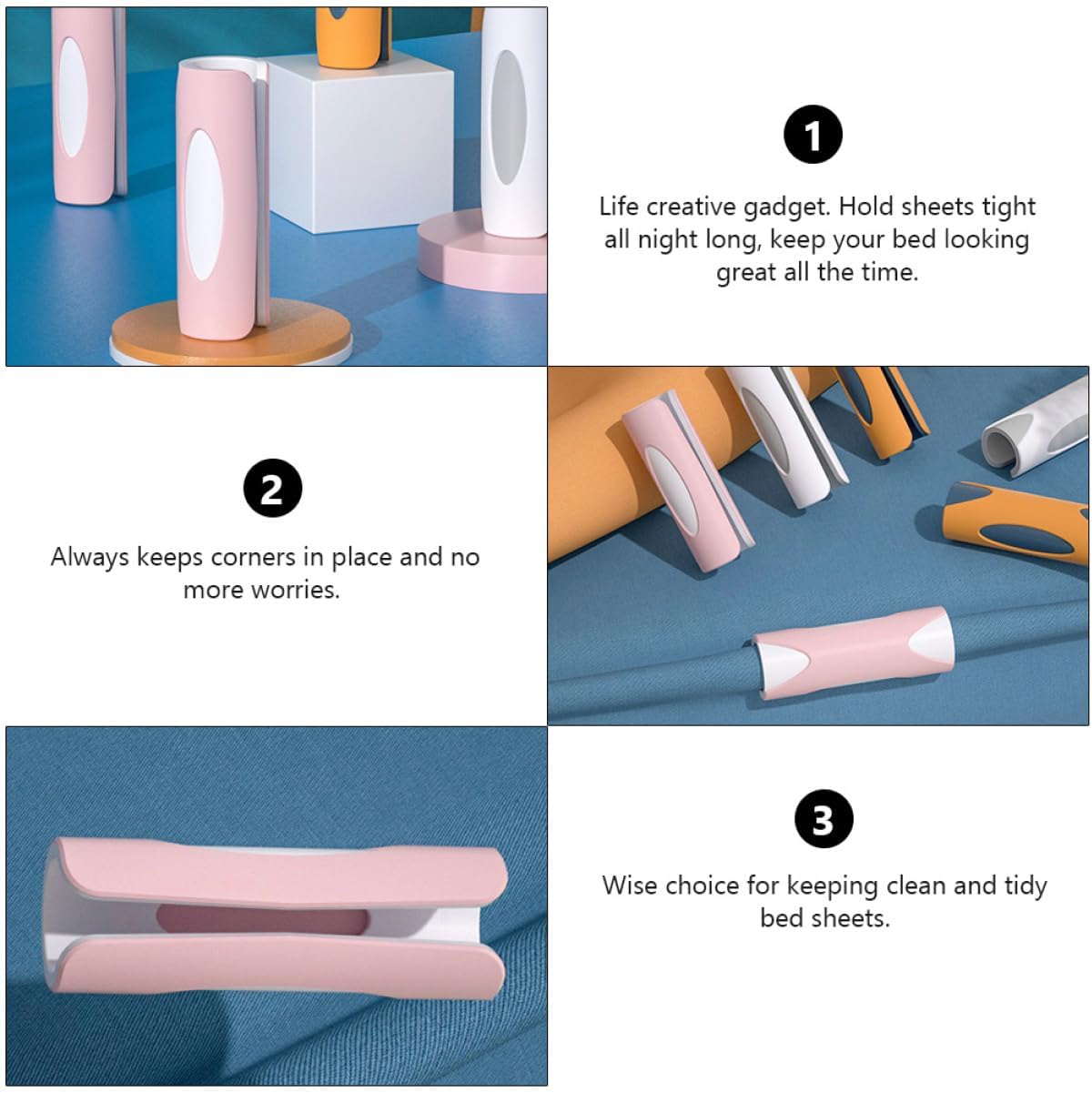 Mobestech 12Pcs Anti-Slip Bed Sheet Fasteners Clips Heavy Duty Quilt Clip Set for Fitted Sheets Elastic Holders for Mattress Covers and Sofa Cushions