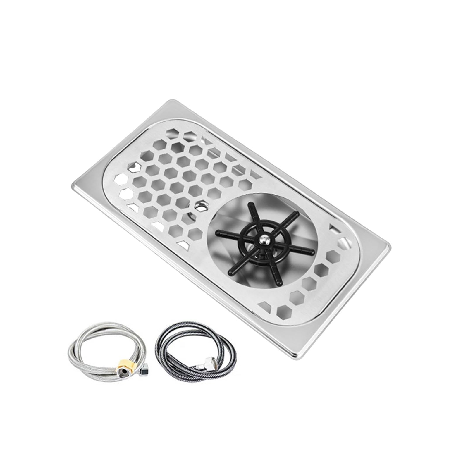 Cup Rinser Drain Tray Stainless Steel Embedded Countertop Insert for Coffee Counter Rinse Station and Sinkside Use Cup Rinser Tray Glass Drip Rinse Station Stainless Steel Drain Insert Coffee Counter