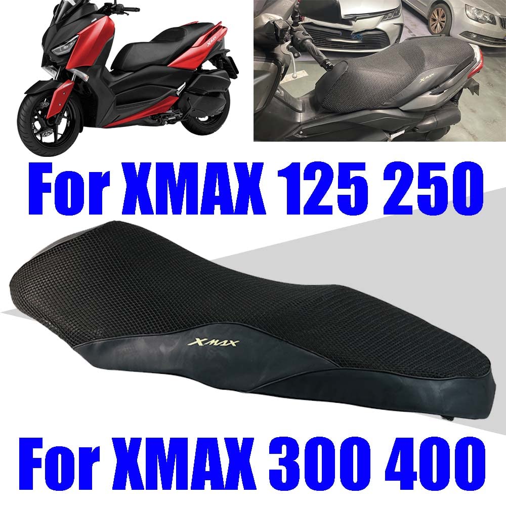 Cubierta de Asiento de Motocicleta Malla 3D Transpirable para Yamaha XMAX300 XMAX125 XMAX250 XMAX400 Accesorios (con Logo Transpirable)