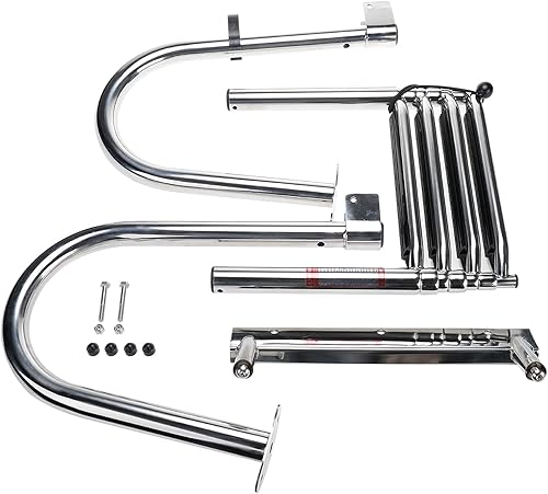 Miniatura 2 de Escalera para barco pontón de acero inoxidable de 4 escalones, escalera plegable telescópica para entrada trasera, escalera de cubierta de natación