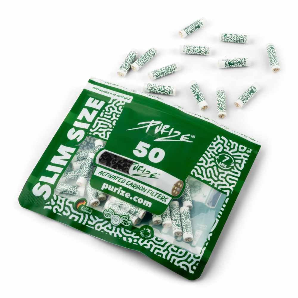 50-250 PURIZE® Slim Size 7 mm Filtro de carbón activo (5 x 50)