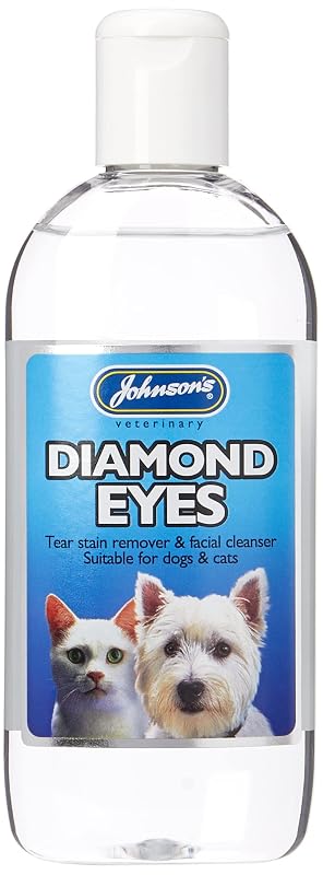 Removedor de Manchas de Lágrimas para Cães, Gatos e Pequenos Animais JOHNSON'S VETERINARY Diamond Eyes, 3 Frascos de 250 mL