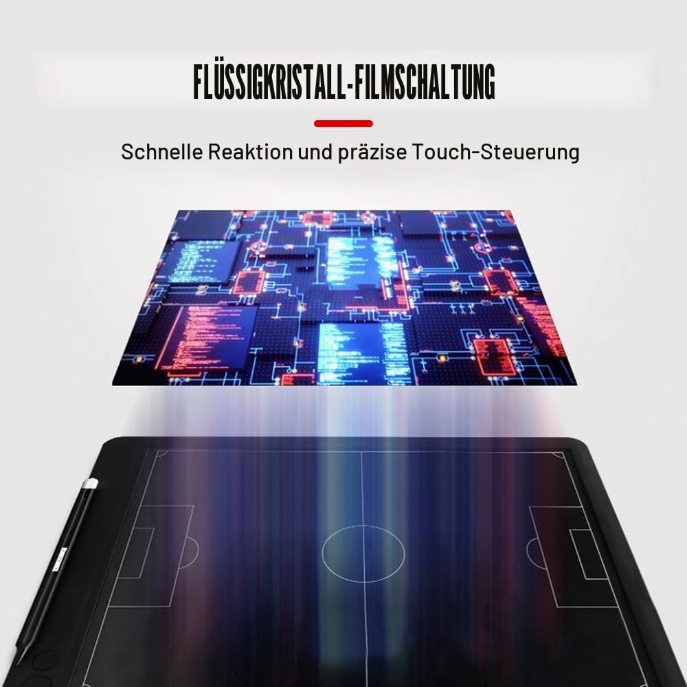 MiOYOOW Elektronisches Coach Board, Fußball-/Basketball Coaching Trainingsboard, Taktisches Coaching Board mit LCD Bildschirm für Taktische Anleitung