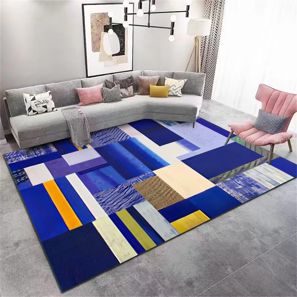 Tapis antidérapant et antitache bleu 160x210cm pour protéger le sol des enfants
