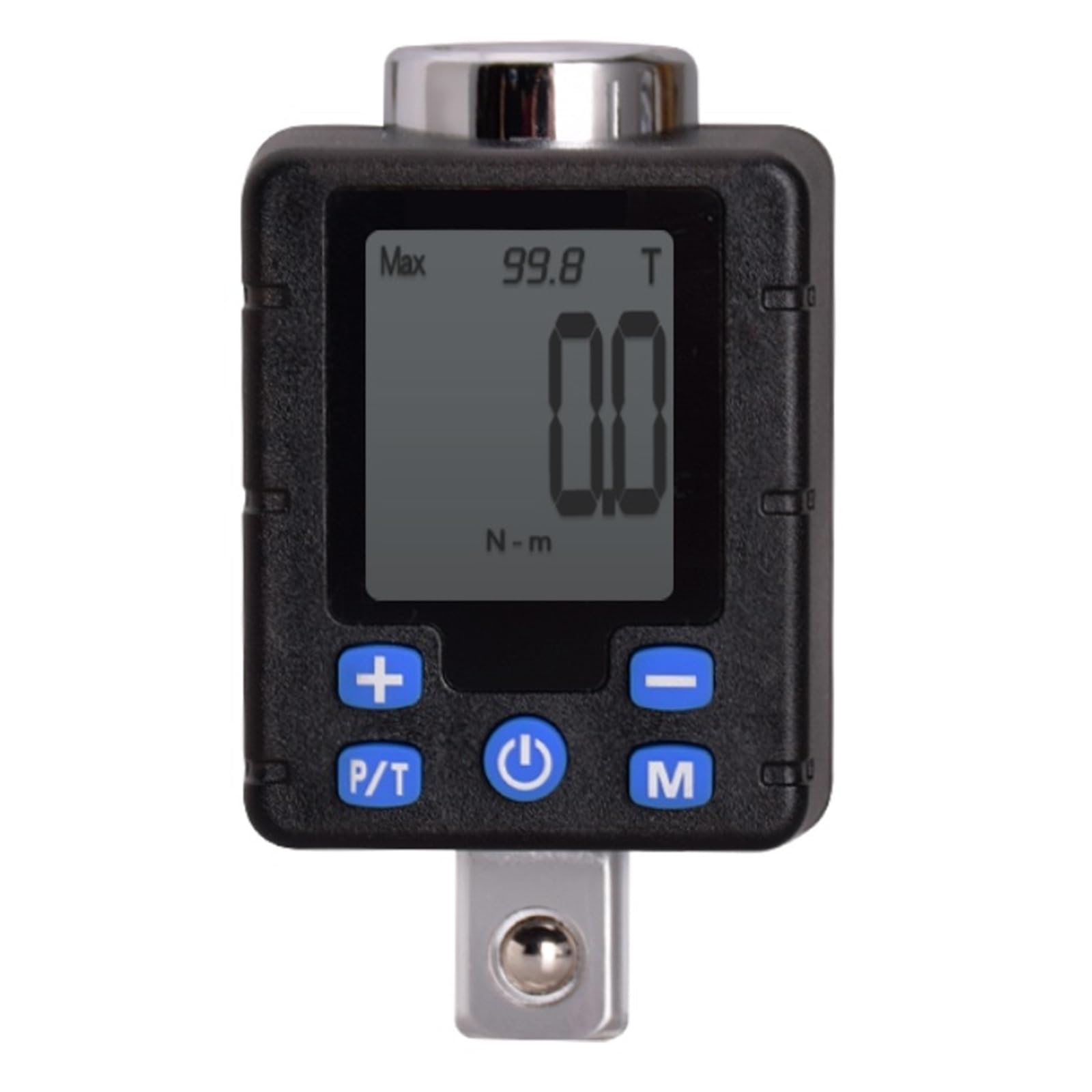 Jckjwl Black Torque Adapter, Electronic Torque Wrench Converter Screen Display With Socket Adapters (1/4", 3/8") ±2% Accuracy Multiple Unit Switching(3-135)