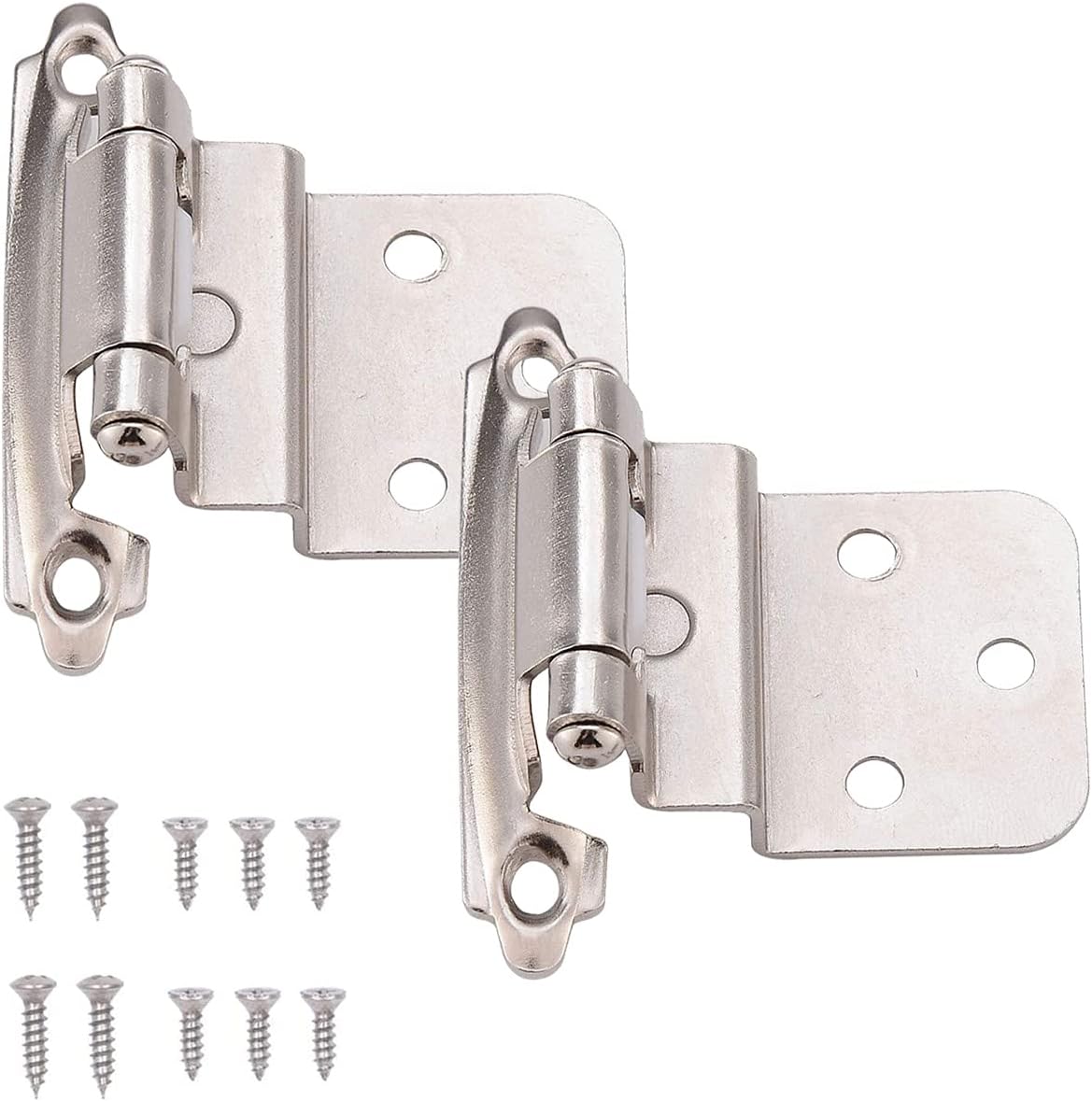 Double Elite 3/8" Inset Satin Brushed Nickel Hinges