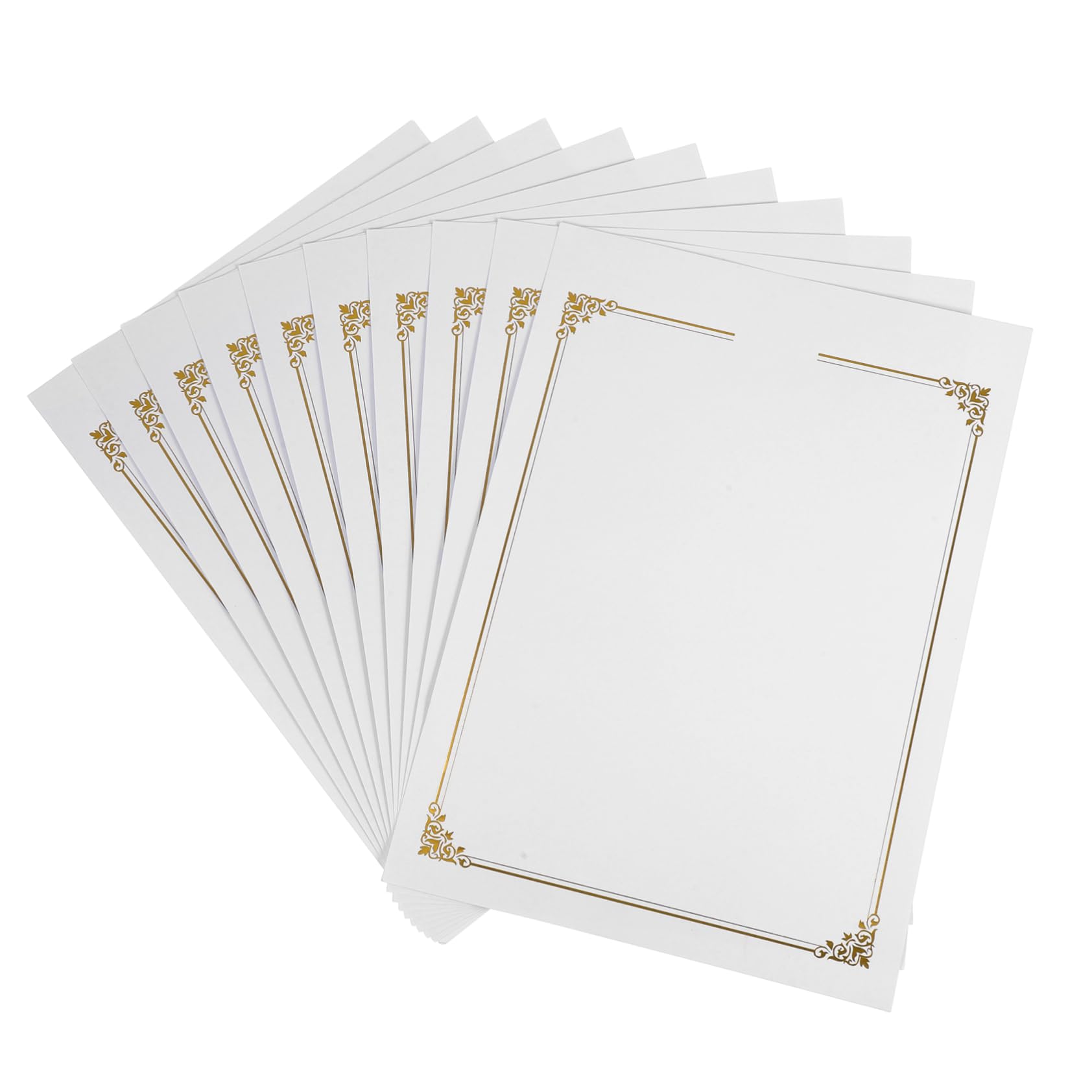 30 Piezas Papel para Certificados con Borde Cartulina Resistente con Lámina Dorada Diseño para Impresión Papel de Reconocimiento para Premios Académicos y Formación Profesional