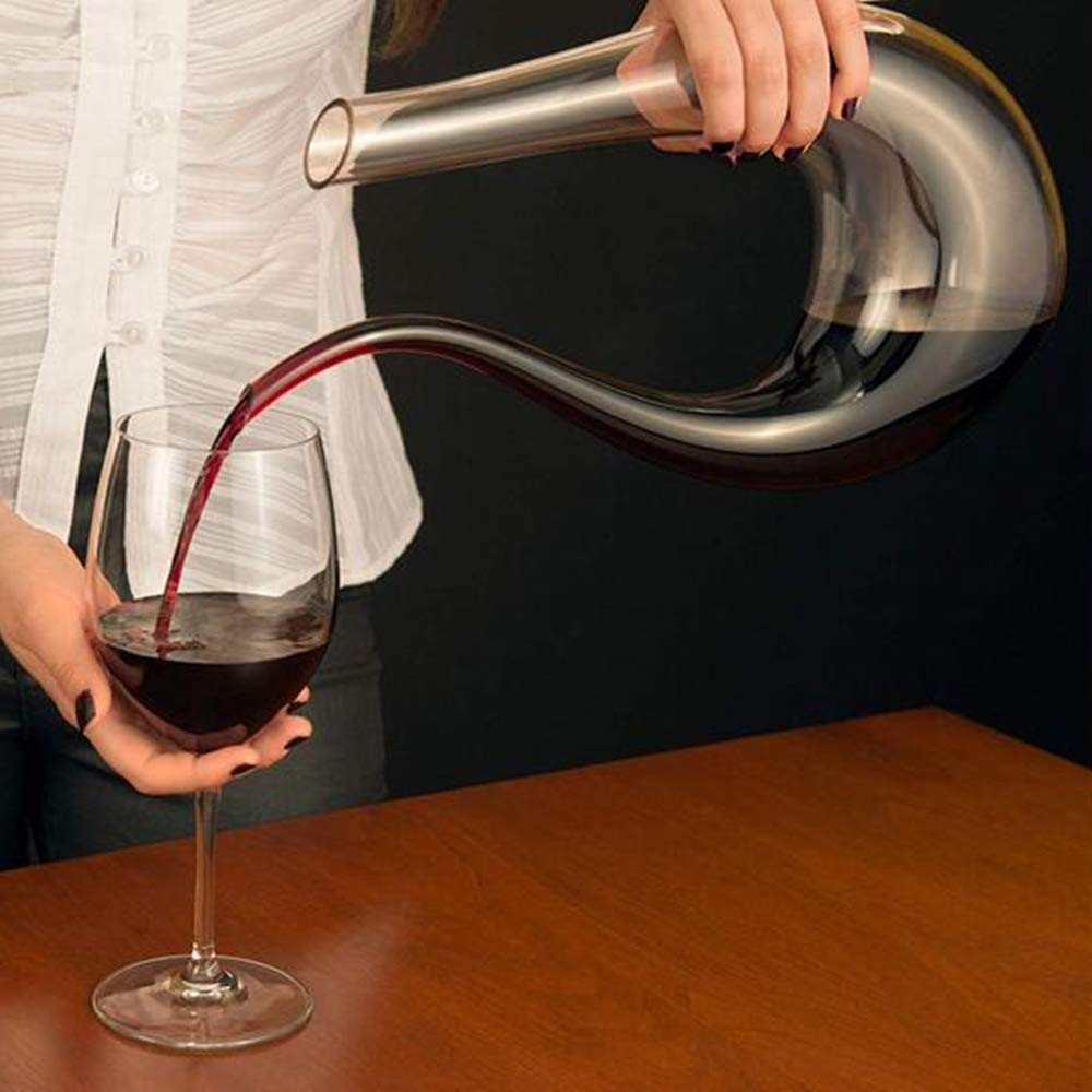 1500Ml Hand Blown Lead Free Glass Wine Decanters And Carafeswith Aerator Crystal Wine Breather Carafe With Lid - View #2