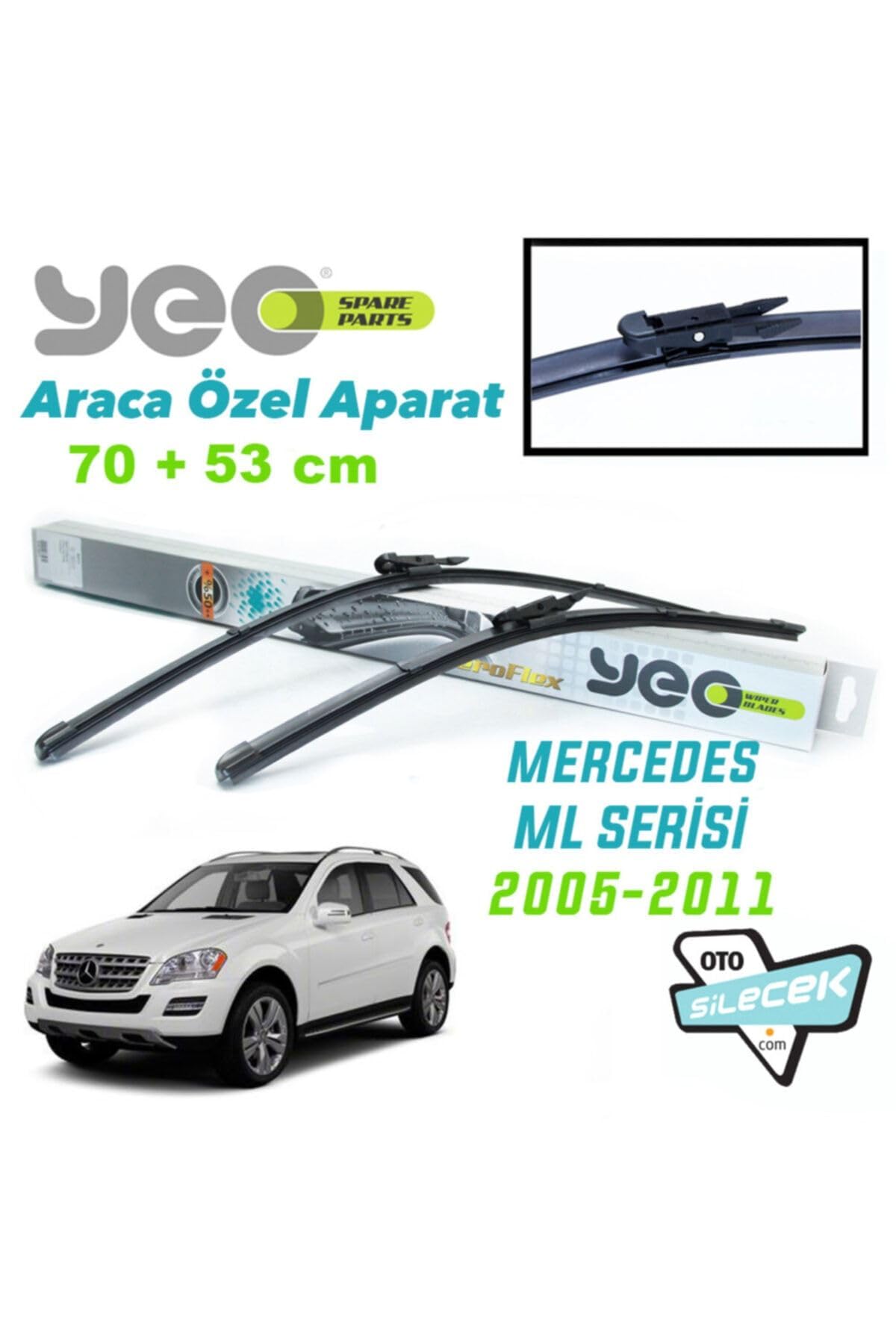 Yeo Mercedes Ml Serisi ile Uyumlu Ön Silecek Takımı 2005-2011 Aeroflex