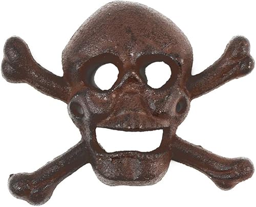Treasure Gurus Metal Wall Mount Skull Crossbones Cerveza Soda Pop Botella Cap Opener Par Pub Decor