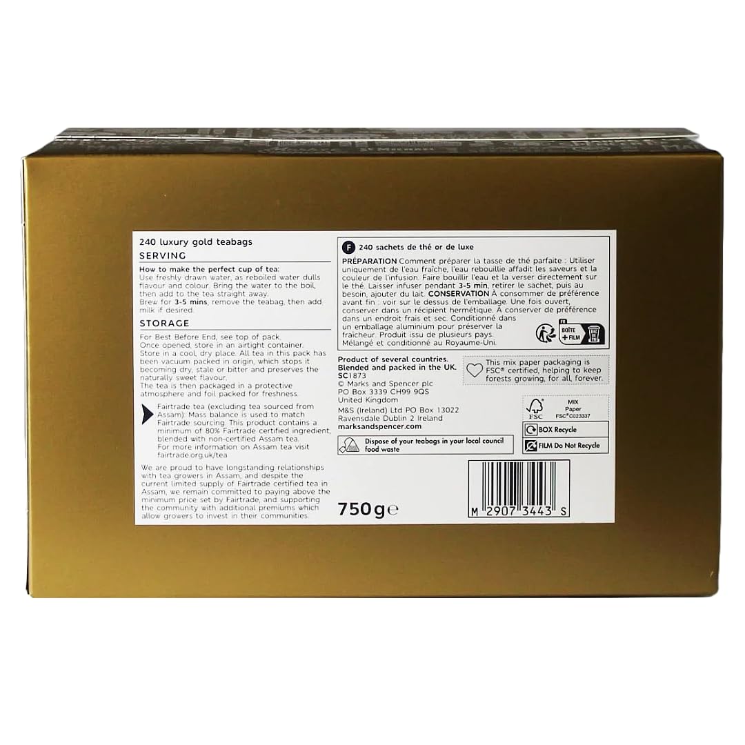 Marks & Spencer Luxus Gold Tea 240 torebek herbaty Big Pack M&S