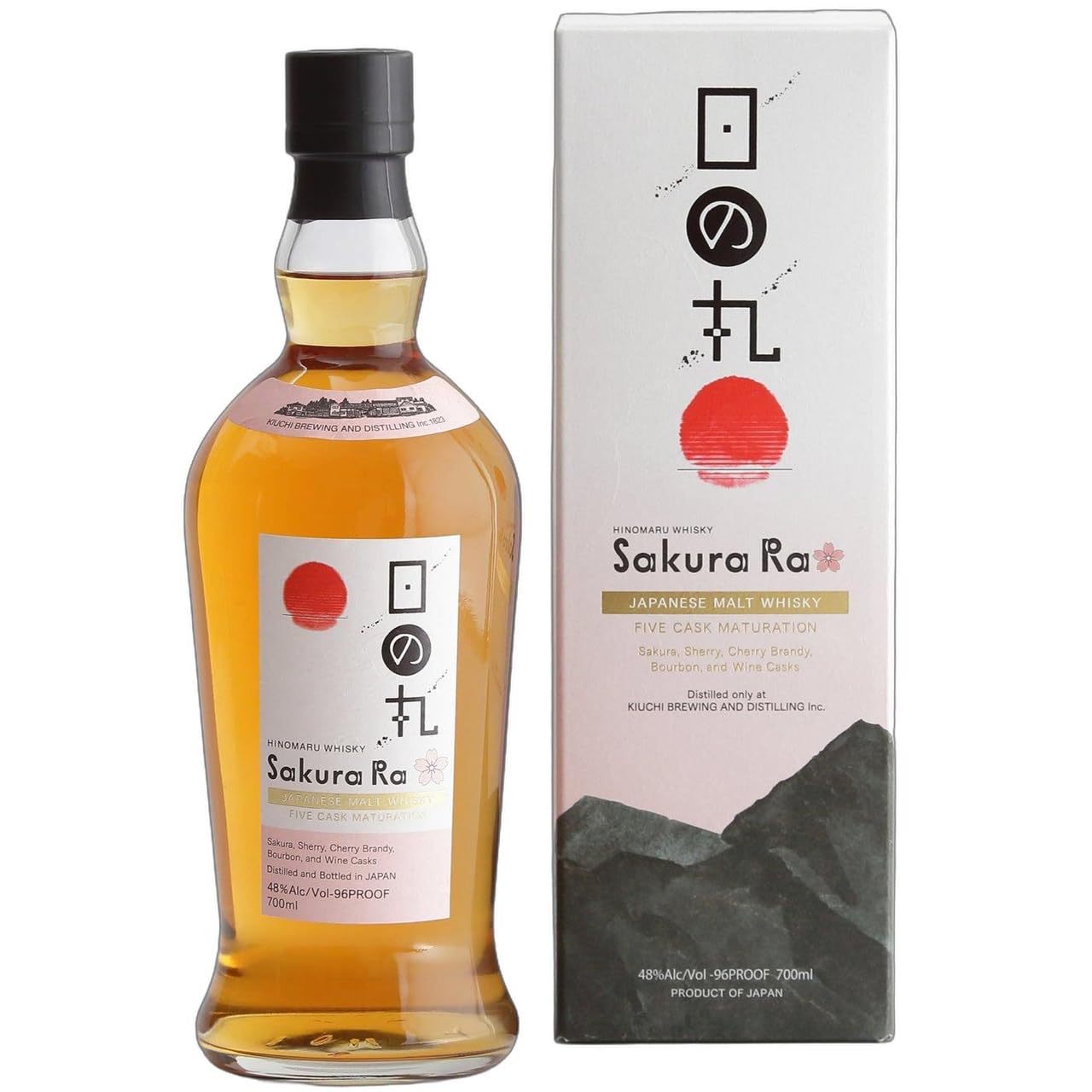 木内酒造　日の丸ウイスキーさくら・ら700ml Amazon.co.jp: 日の丸ウイスキー さくら・ら 700ml 専用化粧箱入り 48