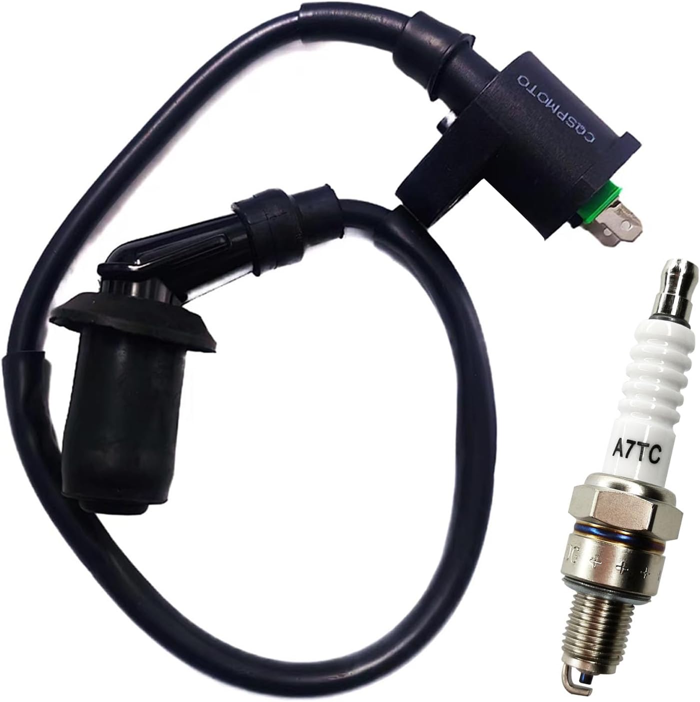 GY6 Racing Ignition Coil A7TC Spark Plug for 50cc 125cc 150cc 110cc 80cc 90cc Moped Scooter Chinese ATV Go Kart Pit Dirt Bike Engine Taotao Motorcycle SSR 125 Ignition Coil High Performance