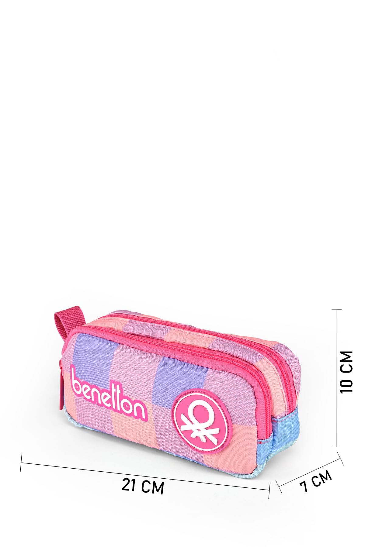 Kız Çocuk Pembe Benetton Yazılı Çift Gözlü Kalem Kutusu