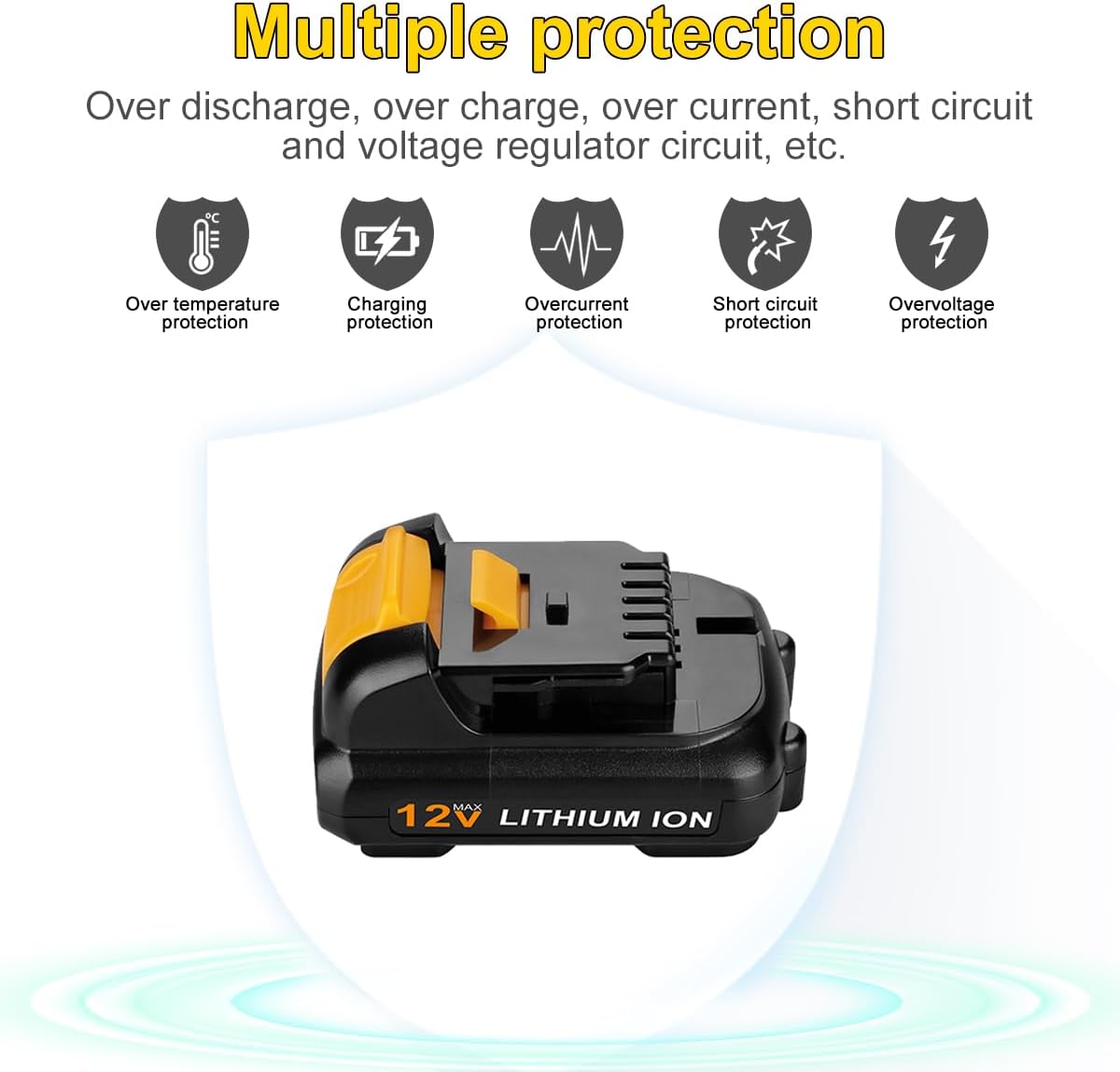 energup 4Pack DCB120 Replacement for Dewalt 12V Max Battery 4Ah, Compatible with DCB120 DCB121 DCB123 DCB122 DCB124 DCB125 DCB127, for 12Volt Dewalt 12V Lithium Batteries