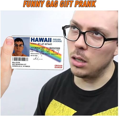 Miniatura 7 de Licencia de conducir de McLovin ID SuperbadArtículos de bromaLicencia de identificación falsaDoble caraGran complemento para disfracesCalidad