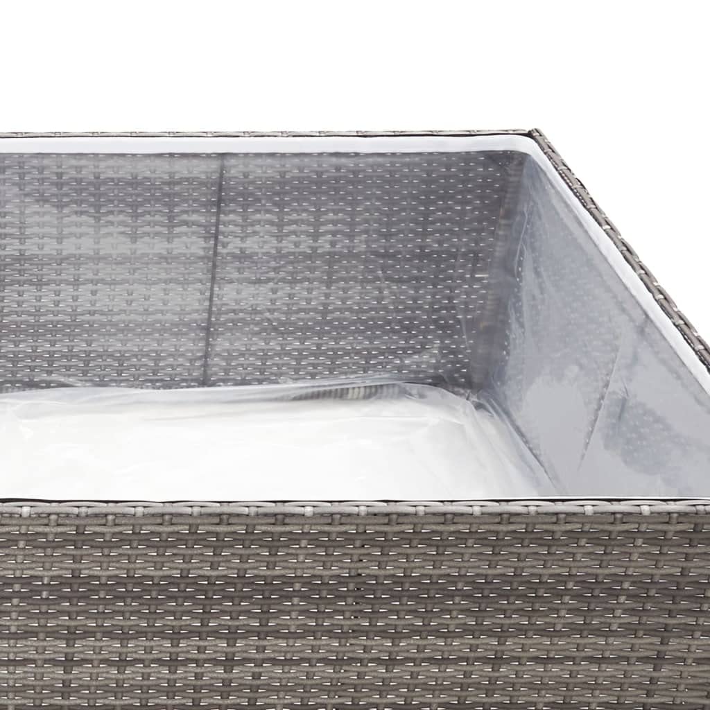 pflanzgefäße für draussen,blumenkübel XXL,Pflanzkübel Grau 80x80x40 cm Poly RattanGeeignet für Garten, Terrasse, Schlafzimmer, Wohnzimmer