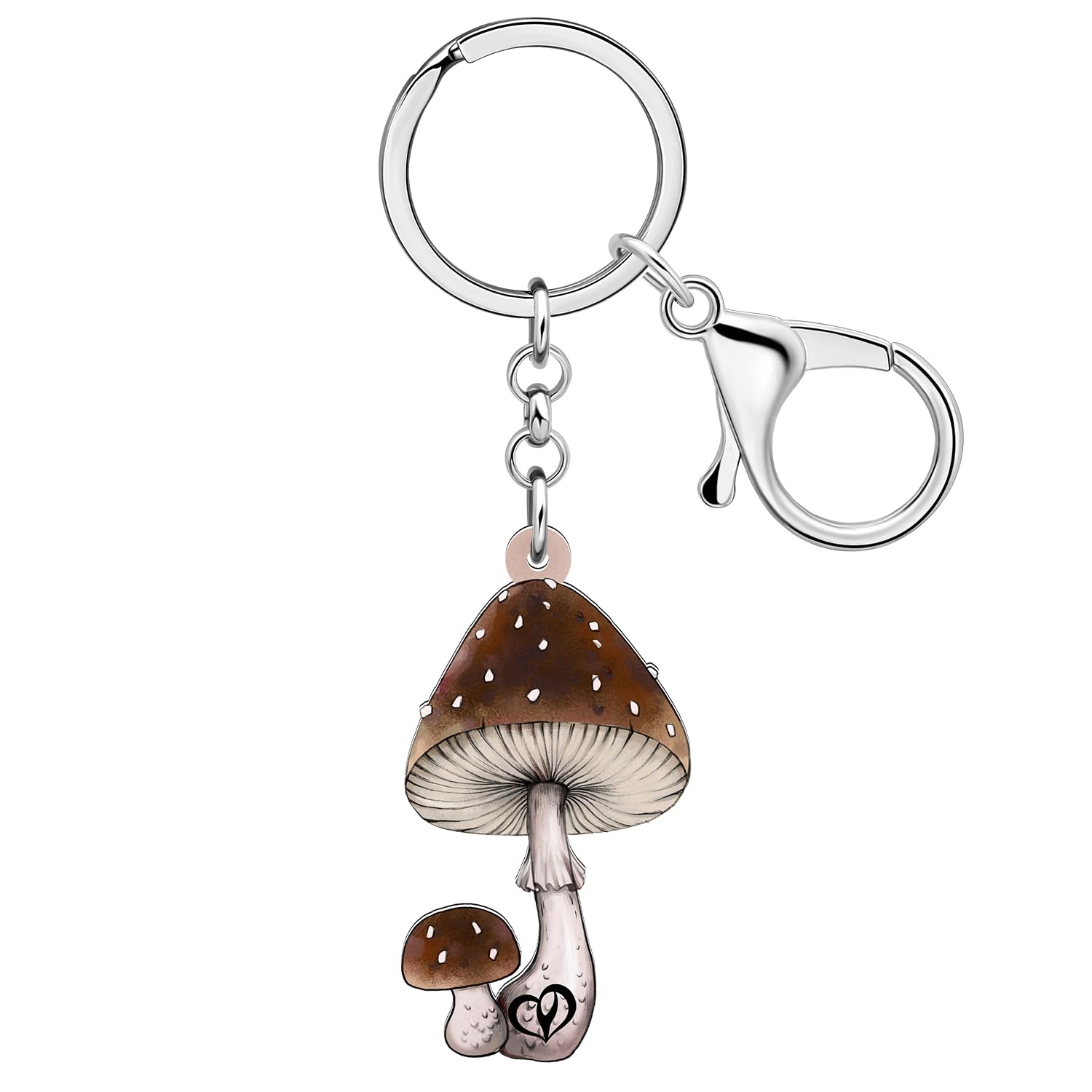 WEVENI Cute Mushroom Stuff Acrylic Mushroom Keychain Plant Keyring Food Charms for Women Girls Funny Wallet Accessories (Mushroom A)