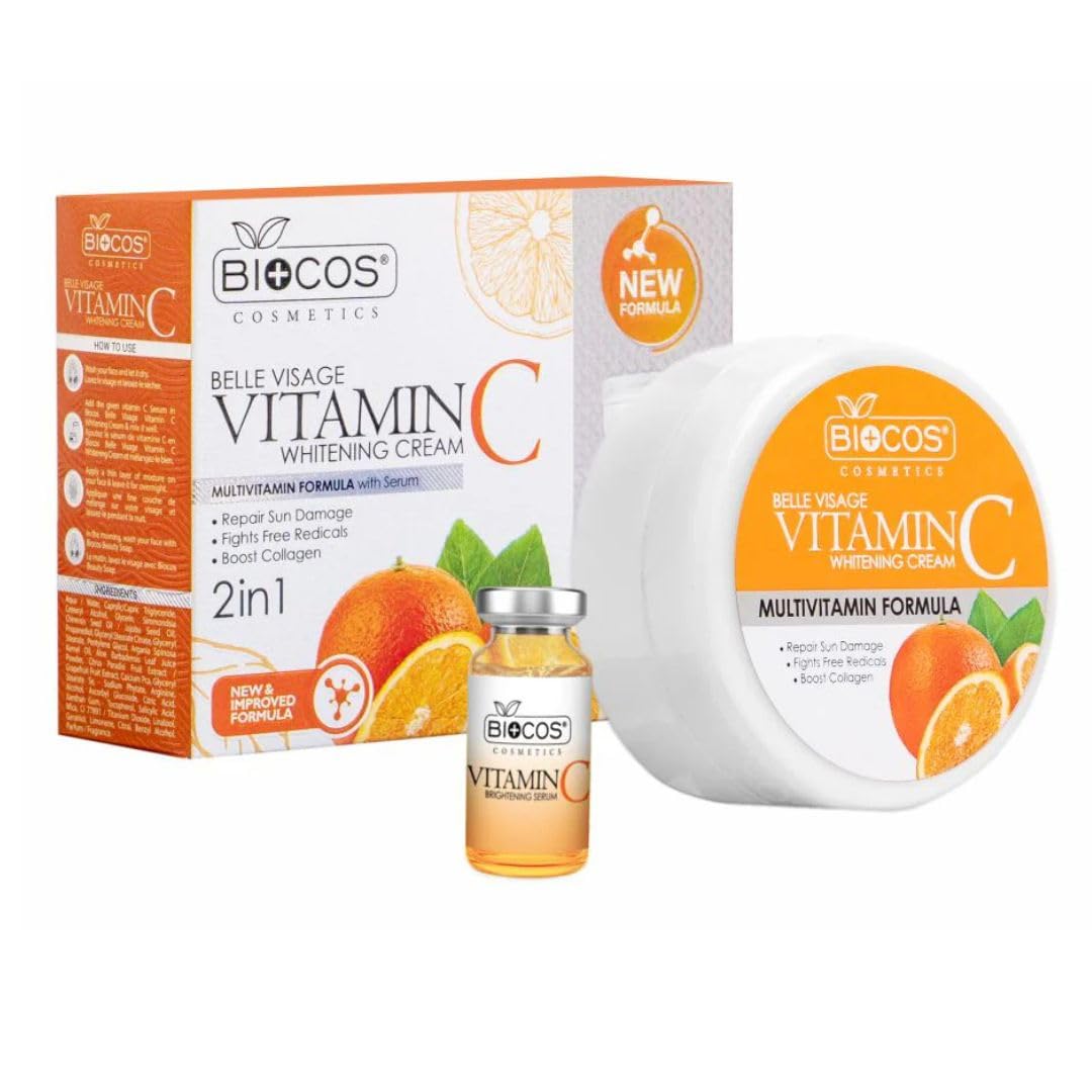 BIOCOS 2in1 Vitamin C Cream & Serum Magic Day & Night Cream Fairness Skin Care Face