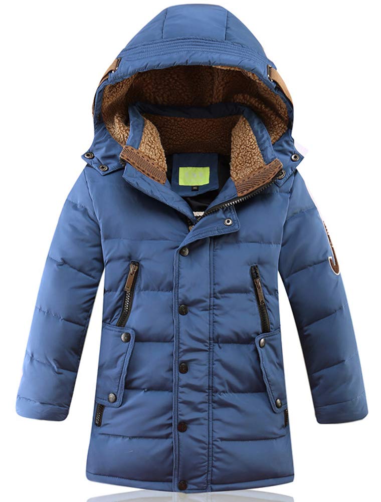 Odziezet Girls Dark Blue Boys Puffer Down Coat Kids Warm Padded Parka Hooded Jacket Winter Outwear 4-13 Years