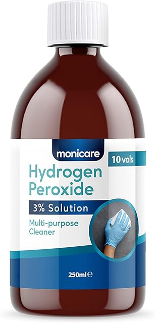 Monicare Hydrogen Peroxide 3% -250ml, 10 Vols, Clear