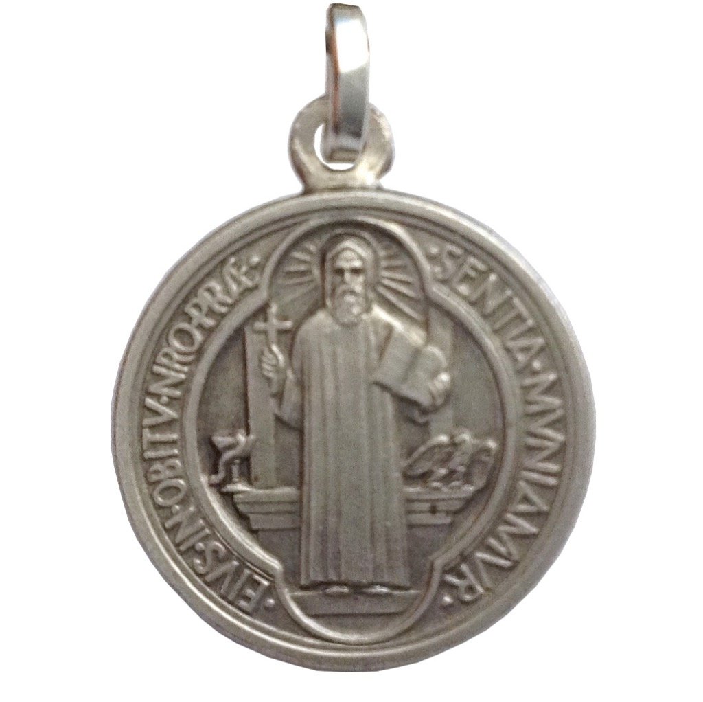 Medalla de San Benito de Plata de Ley 925 - Las medallas de Los Patronos