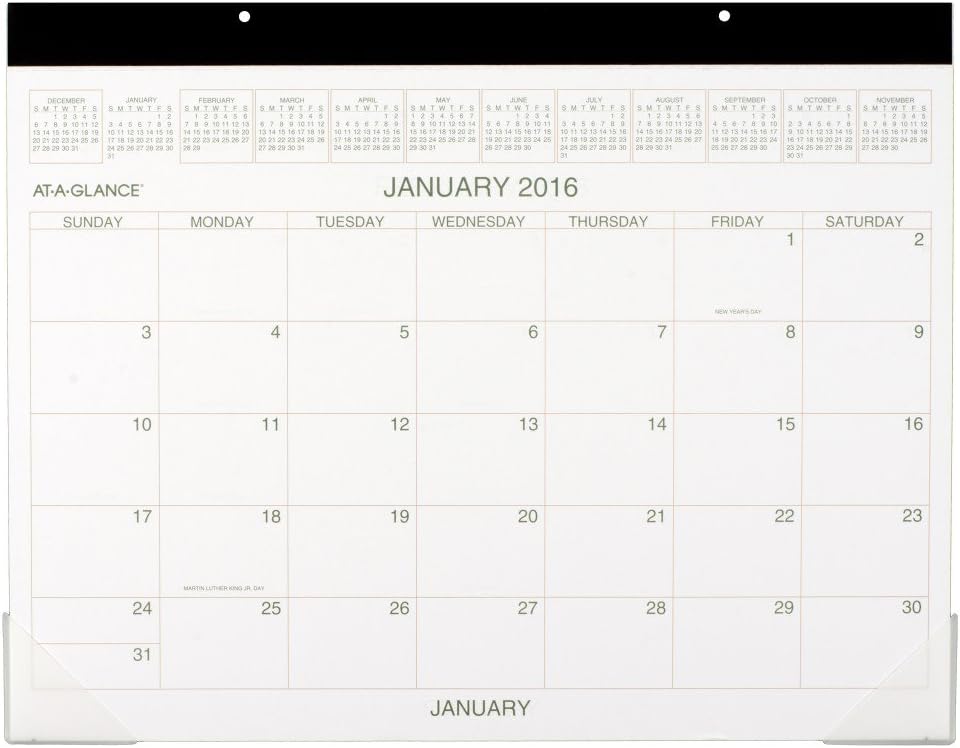 AT-A-GLANCE Desk Pad Calendar 2016, Recycled, 21-3/4 x 15-1/2 Inches (GG2500-00)