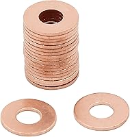 Vista 23 de X AUTOHAUX Anillo de sellado plano de cobre métrico M6 x 0.354 in x 0.039 in para tuerca de tornillo