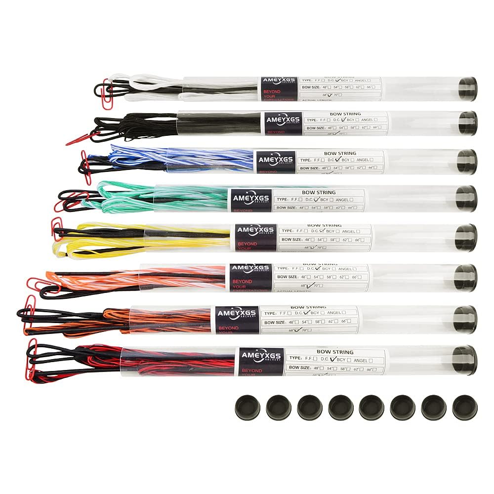 SHARROW 16 strands Handmade Bow String Replacement Archery Bowstring Straight Accessories for Traditional Recurve Bow Longbow Horsebow (Red+Black, 70'')