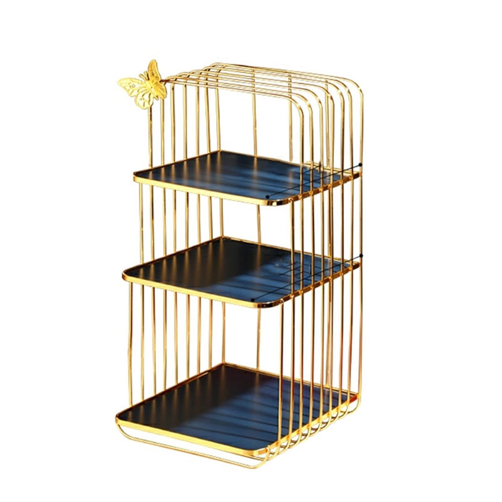 HDBCYUAZ Light Luxury Iron Art Cosmetic Holder Mask Perfume Lipstick Storage Box Desktop Dressing Table Bathroom Skin Care Rack(C)