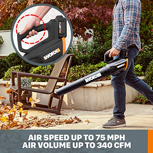 Image of Worx 20V 12 inch Cordless String Trimmer & 360 CFM Leaf Blower Combo, 2 x 4.0 Ah Batteries & Charger Included, WG930.3
