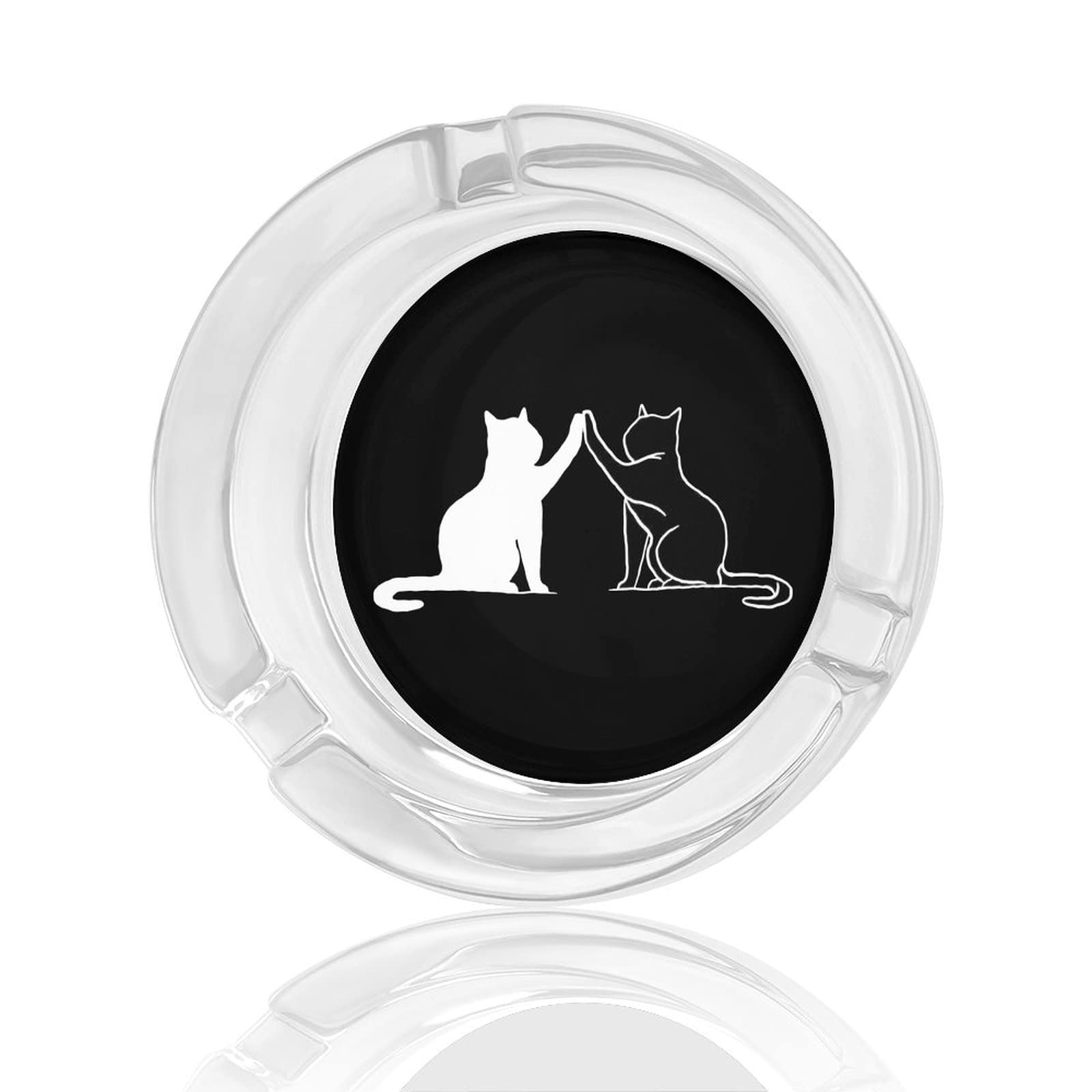 黒猫 Glass Ashtray アッシュトレイ 灰皿