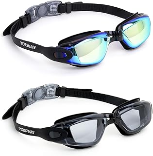 Swim Goggles 2 Pack Anti Fog Swimming Goggles, No Leaking UV Protection Pool Goggles for Adult Men Women Youth ﻿