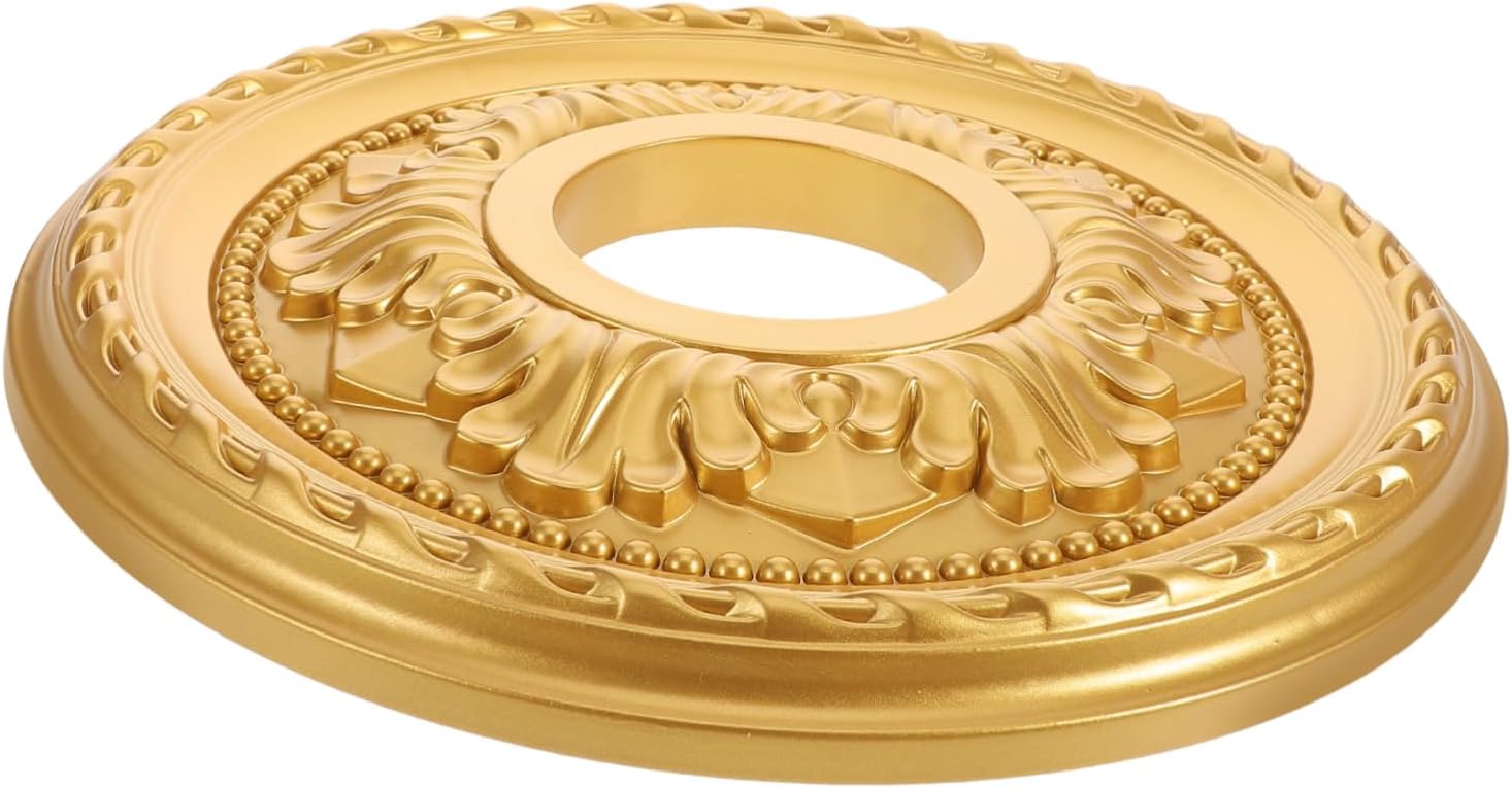 MERRYHAPY Round Ceiling Medallion for Light Fixtures PU Decorative Ceiling Medallion Easy to Install Modern Design for Living Room Bedroom and Hallway
