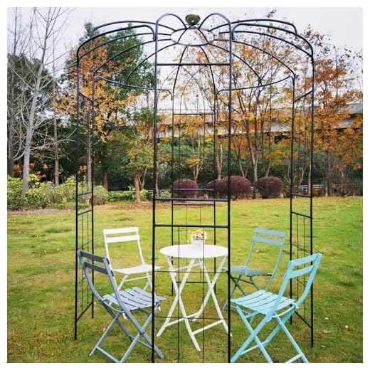 Giantex Birdcage Shape Gazebo - 9.4' H x 6.8' W Metal Arch Trellis for Climbing Plants Clematis Vines, French Style Pergola Pavilion Garden Arbor for Weddings Photoshoots Ceremony Party Outdoor Decor