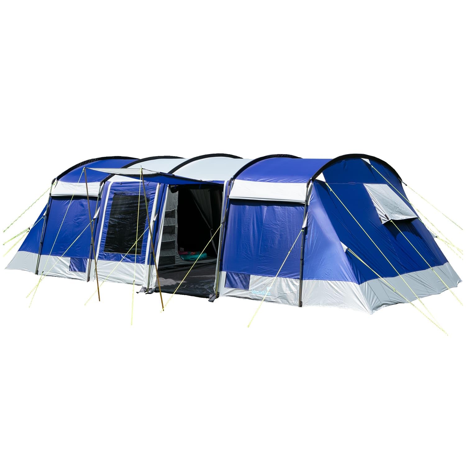 Skandika Tente Tunnel Montana 10 Personnes | Tente de Camping avec/sans Tapis de Sol Cousu, avec Technologie Sleeper, 3-4 cabines de Couchage, Colonne d'eau 5000 mm