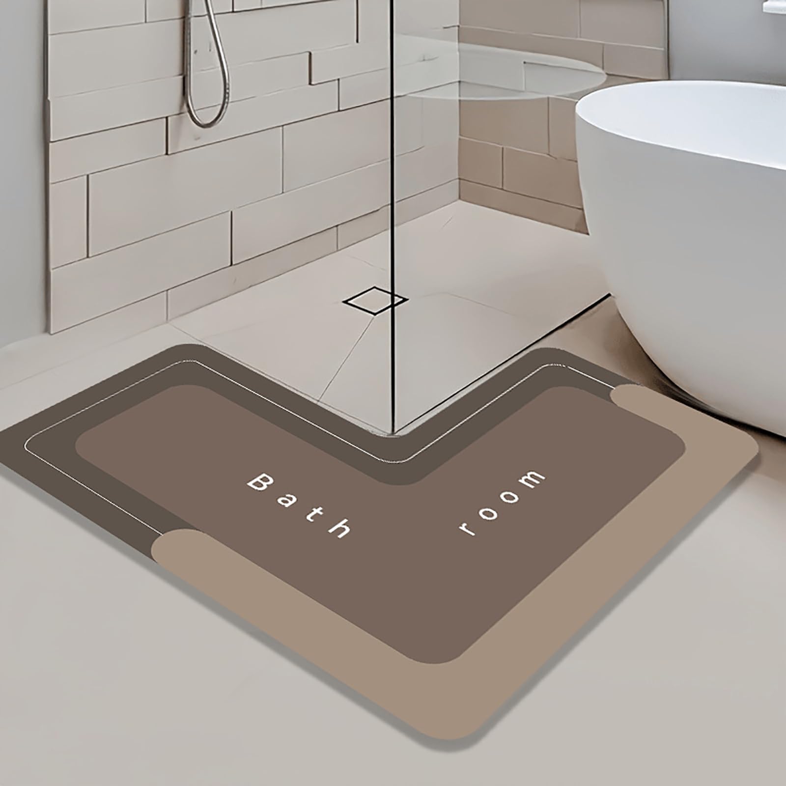 Générique Tapis L Diatomite Angle Bain Antidérapant Séchage Rapide pour Douche