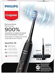 Escova de Dente Elétrica Philips Colgate Sonic Pro 70 | Recarregável, bivolt, tem 3 refeis e um estojo para viagem