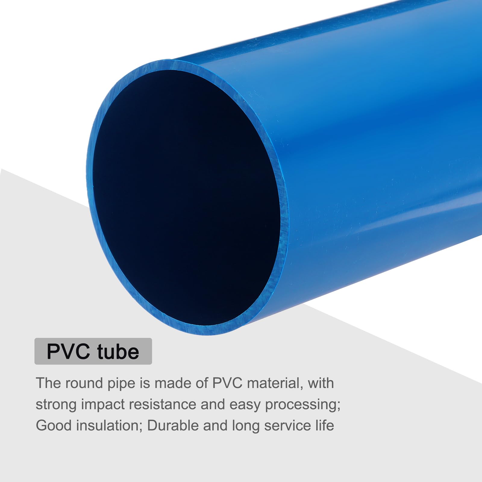 QUARKZMAN Tubo Rigido, Ttubo Trasparente PVC 81.4mm ID 90mm OD 12 Ad Alta Resistenza per Tubi Acqua, Acquario, Vasca per Pesci, Serra Giardino, Blu
