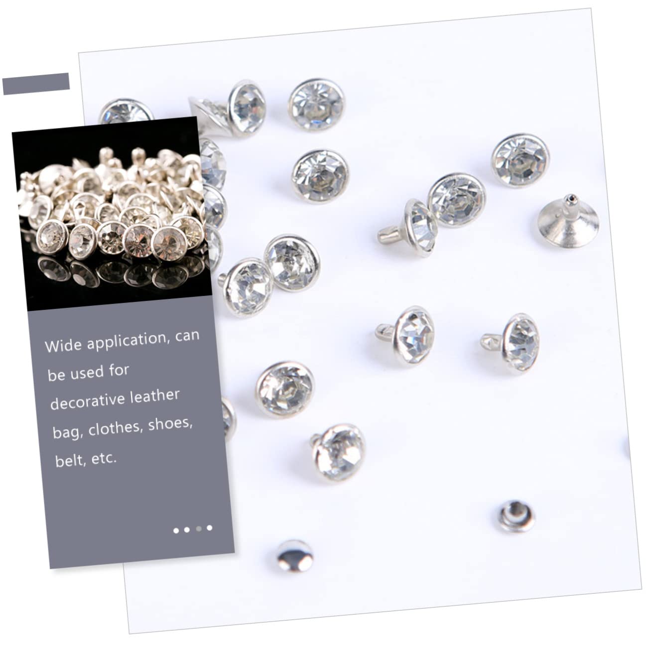 SHINEOFI 1000 Juegos remaches de diamante accesorios para bolsos remache de diamante de cristal Remaches para ropa herramientas para manualidades decoración remaches para tela Metal Decorar