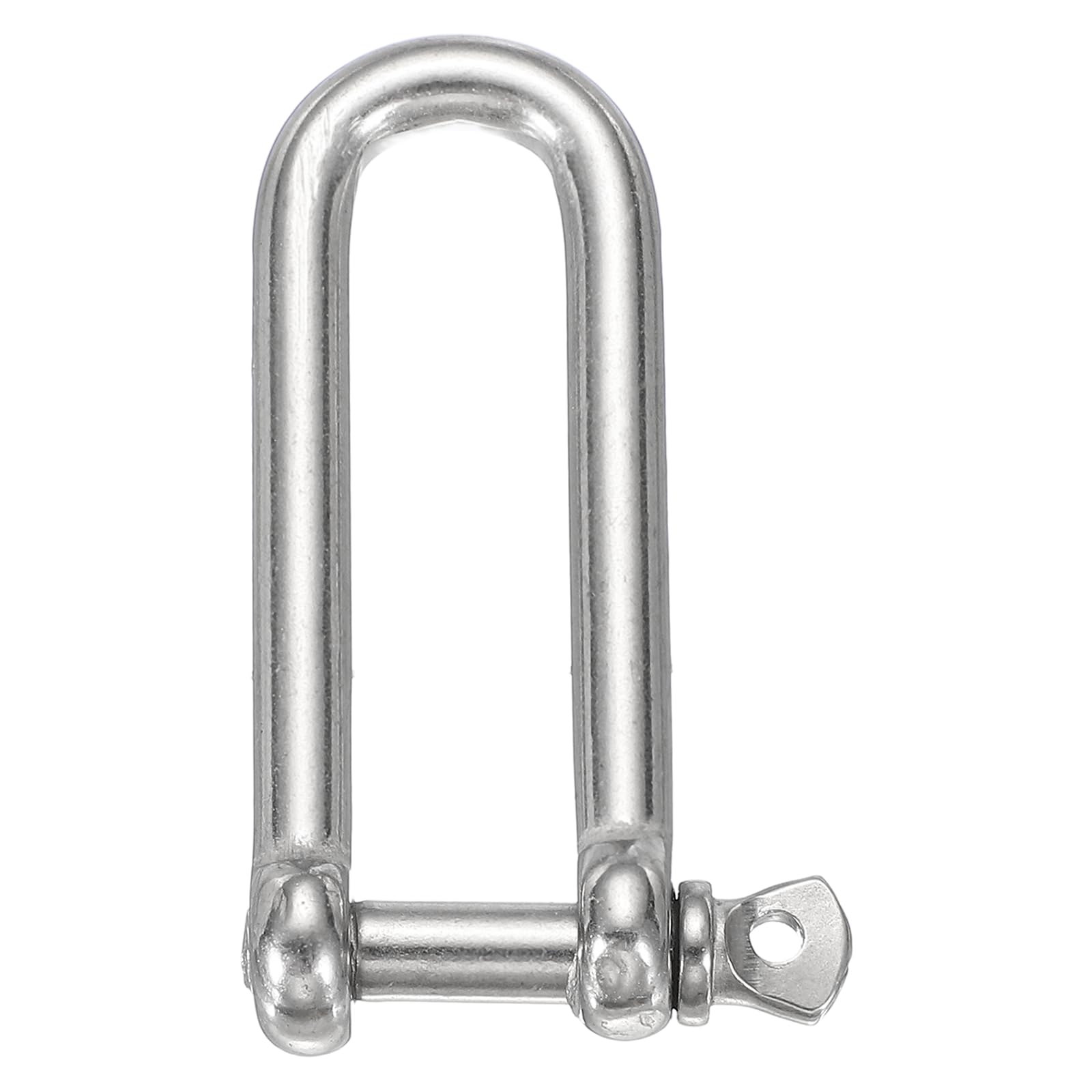 QUARKZMAN Szekla ze stali nierdzewnej w kształcie litery D, 2/5" cala (10 mm) duża szekla śrubowa do łodzi żaglówki do układania łańcuchów Paracord Jewelry Marine Tackle, srebrny odcień