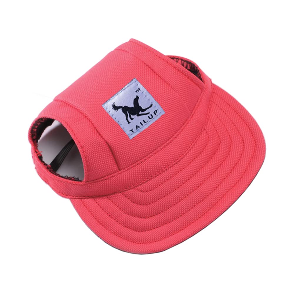 YZOTEK Small Dog Baseball Cap - Pet Outdoor Sports Sun Protection Hat, Summer Doggie Cat Leisure Sunblock Visor, Puppy Casual Oxford Fabric Canvas Outfit with Ear Holes and Adjustable Neck Strap