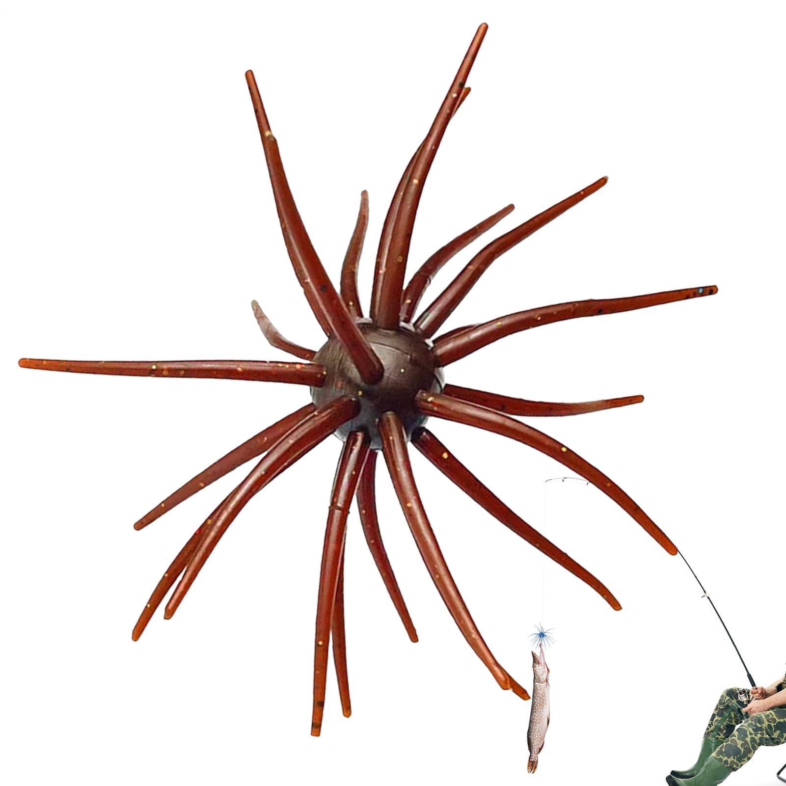 2Pcs Sea Urchin Bait,Sea Bass Fishing Lures,Floating Simulation Seas Urchin Dice Baits for Bass Fishing,Artificial Squirm Fuzzy Fishings Soft Lure Bait Accessories for Saltwater Shore