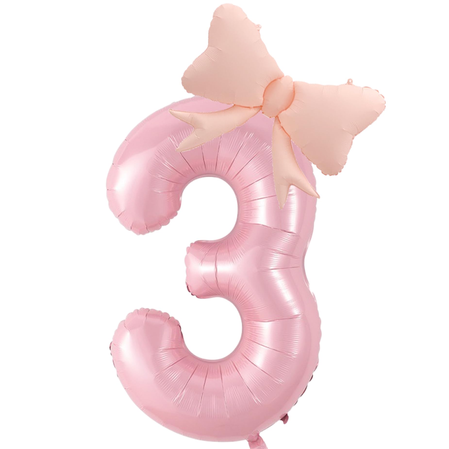 Happy birthday Big Number Balloons Foil Birthday Balloon Number Balloons Happy Birthday Party Decorations Kids and Wedding Party Supplies (Light pink 3)
