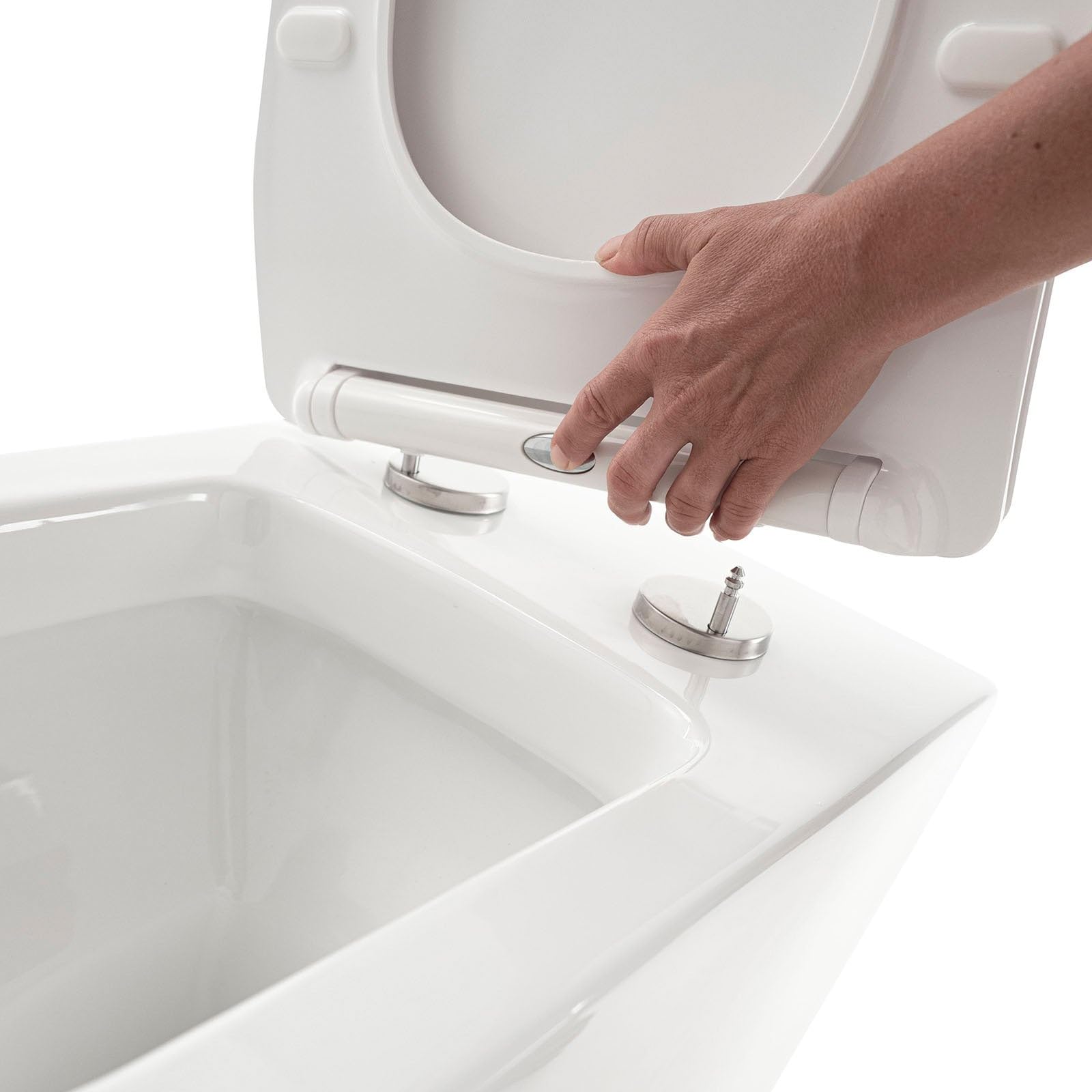 Aqa Design accessori casa wc a terra, completamente realizzato in ceramica bianca, curva tecnica non inclusa, Made in Italy, salvaspazio - Bianco - 56,5x36,5x40 cm