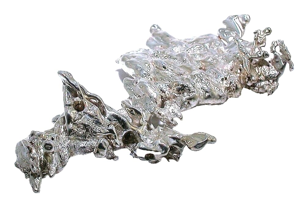 135.4 Grams 3.07 Ounce 3 4/5 x 2 2/3 Inch Casted Solid Silver Nugget EBS1373F